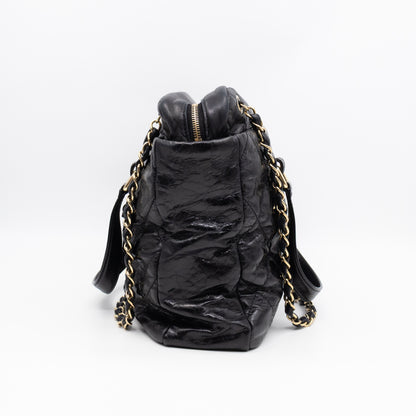 Portobello Tote Glazed Black Leather