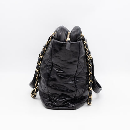 Portobello Tote Glazed Black Leather