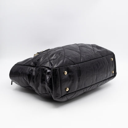 Portobello Tote Glazed Black Leather