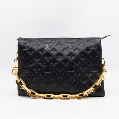 Coussin MM Black Leather