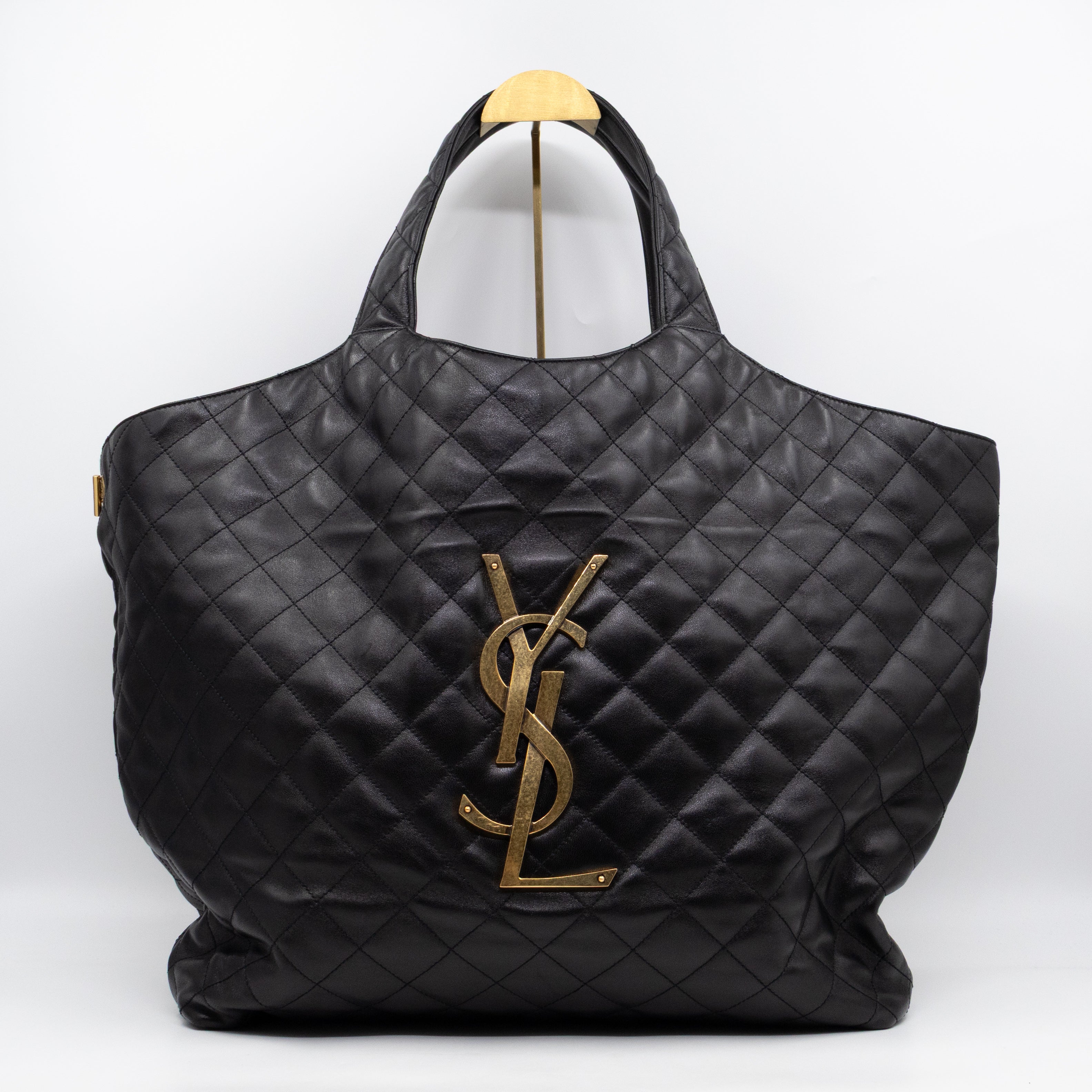 Icare Maxi Shopping Tote Black Leather