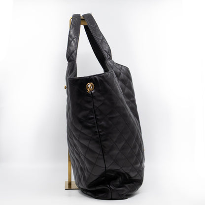 Icare Maxi Shopping Tote Black Leather