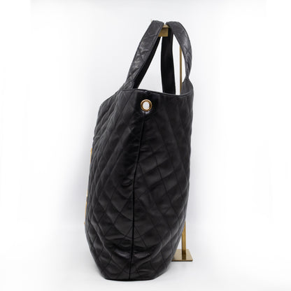 Icare Maxi Shopping Tote Black Leather