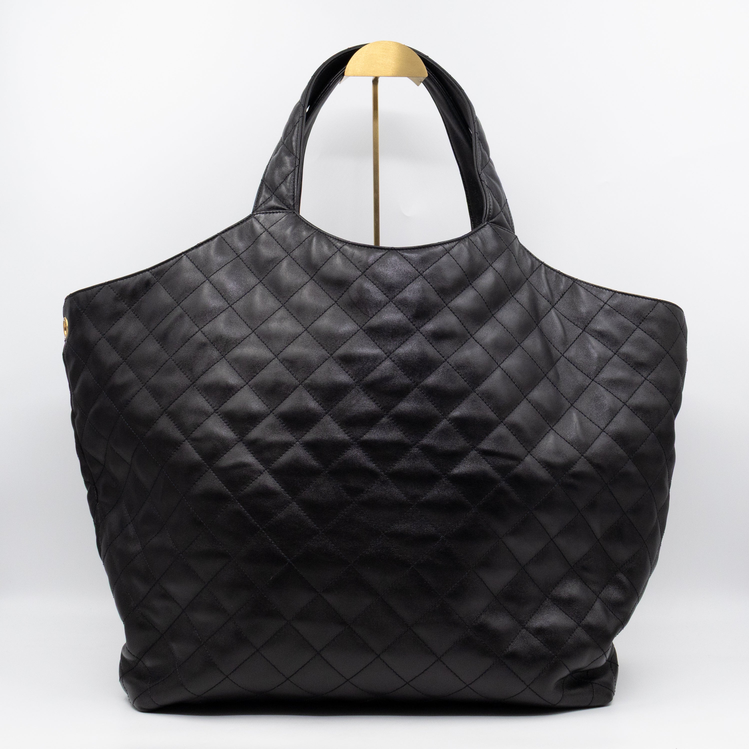 Icare Maxi Shopping Tote Black Leather