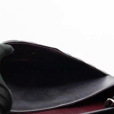 Classic Double Flap Maxi Black Lambskin Leather Silver