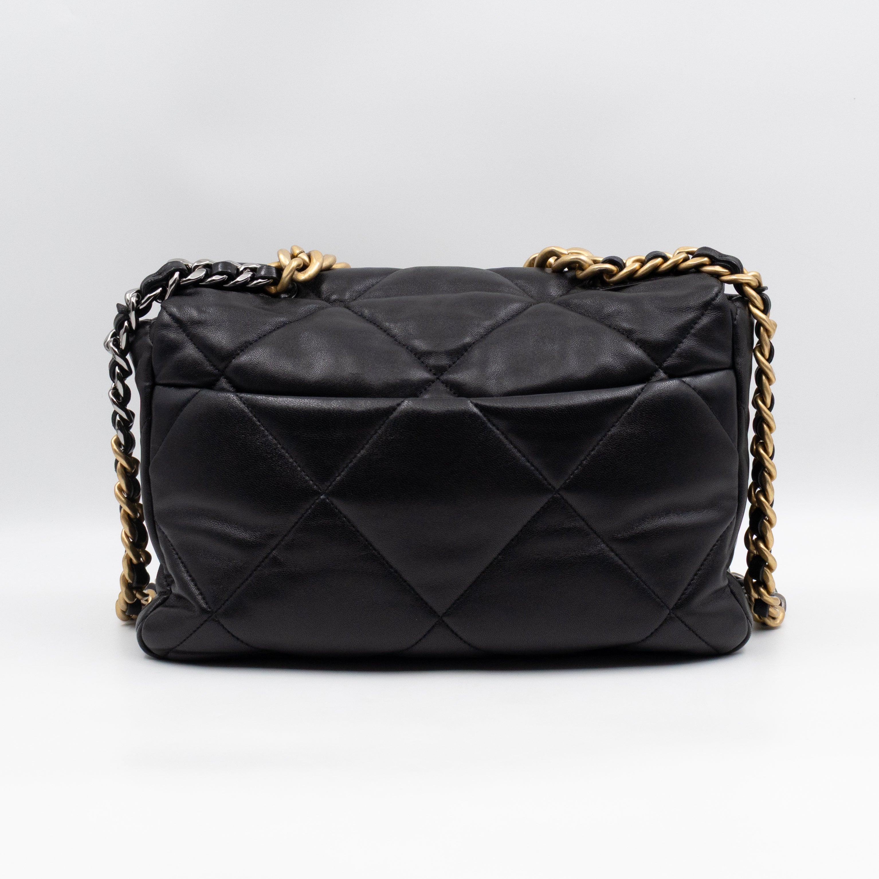 Chanel 19 Large Black Shiny Lambskin