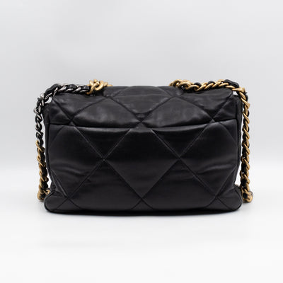 Chanel 19 Large Black Shiny Lambskin