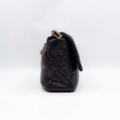 Chanel 19 Large Black Shiny Lambskin