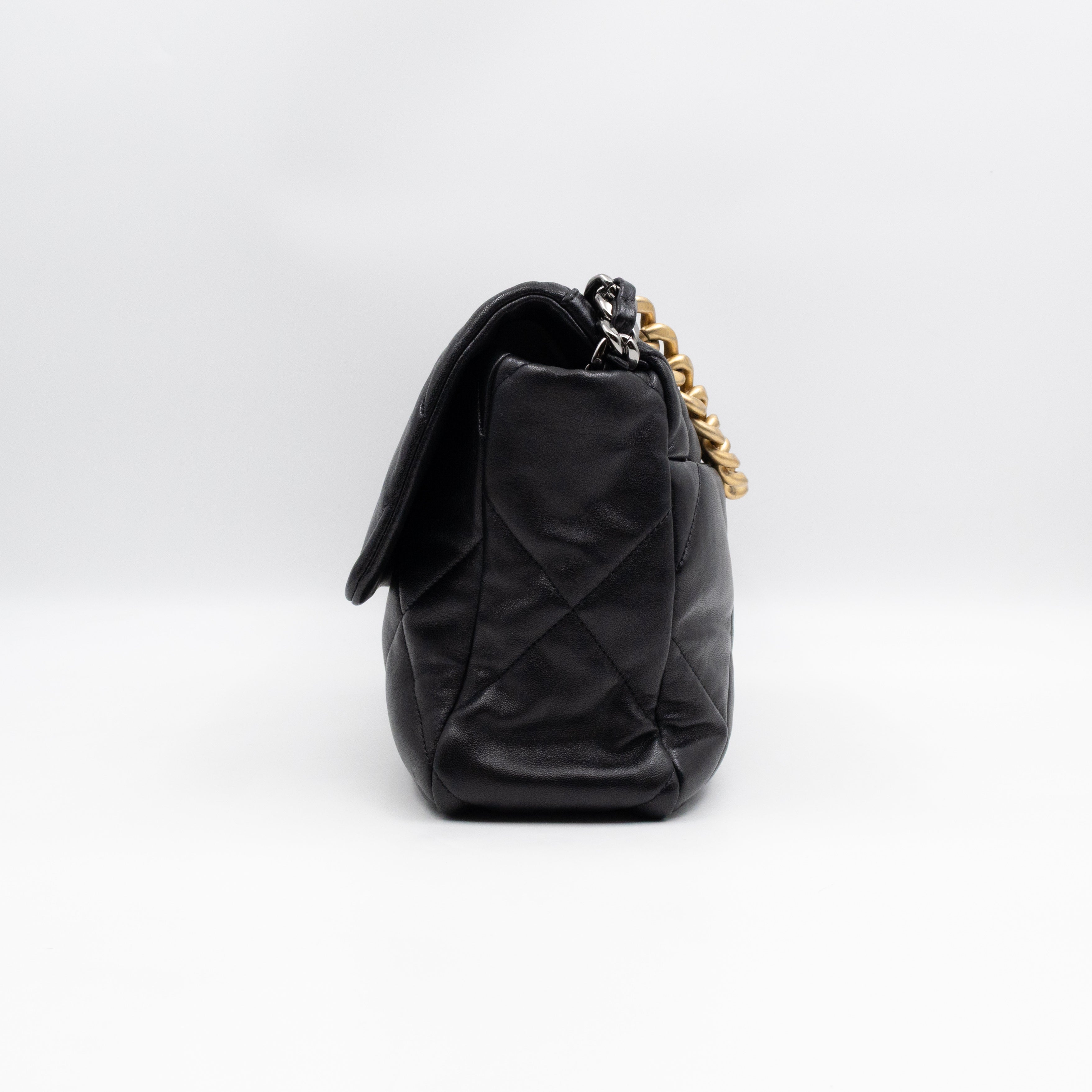 Chanel 19 Large Black Shiny Lambskin