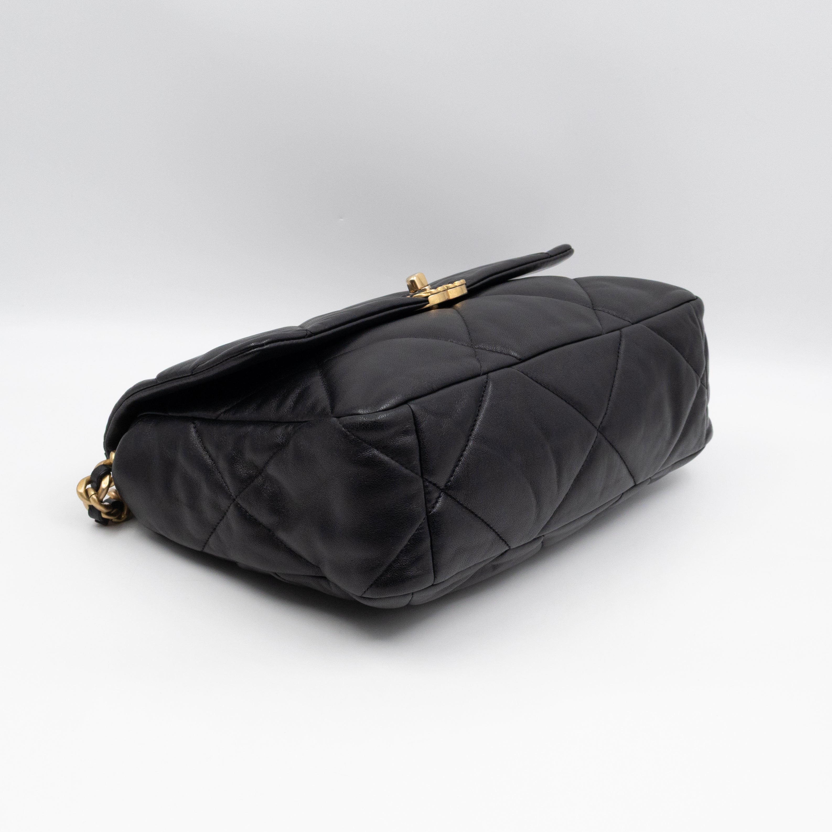 Chanel 19 Large Black Shiny Lambskin