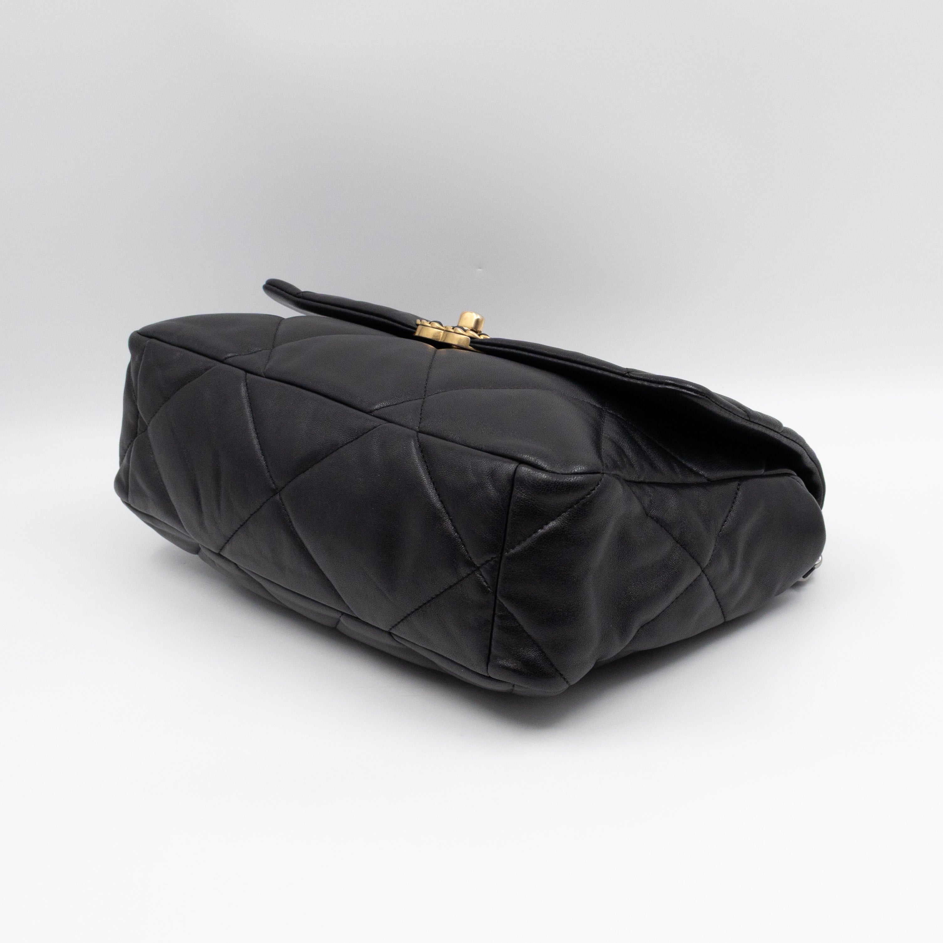 Chanel 19 Large Black Shiny Lambskin