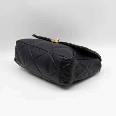 Chanel 19 Large Black Shiny Lambskin