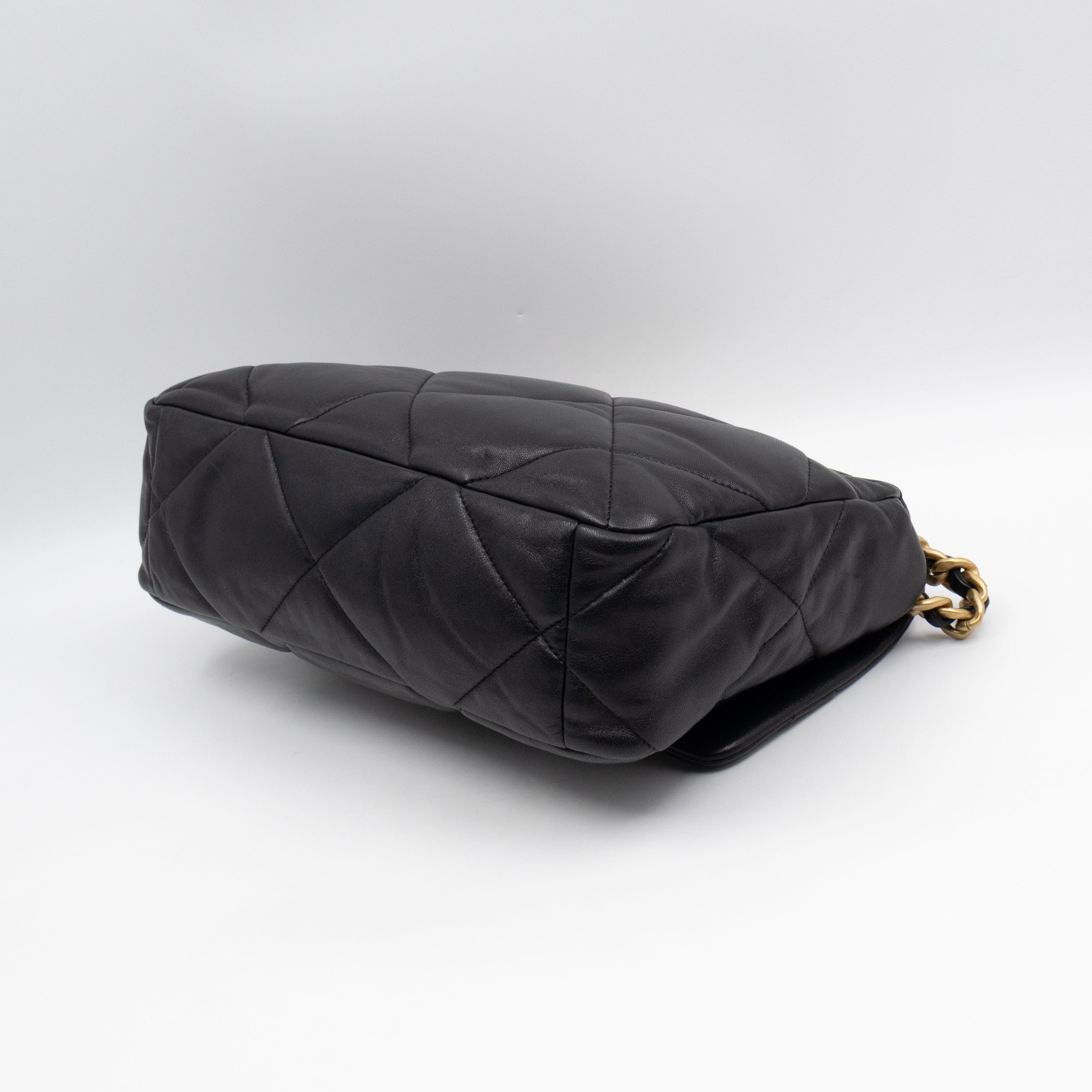 Chanel 19 Large Black Shiny Lambskin