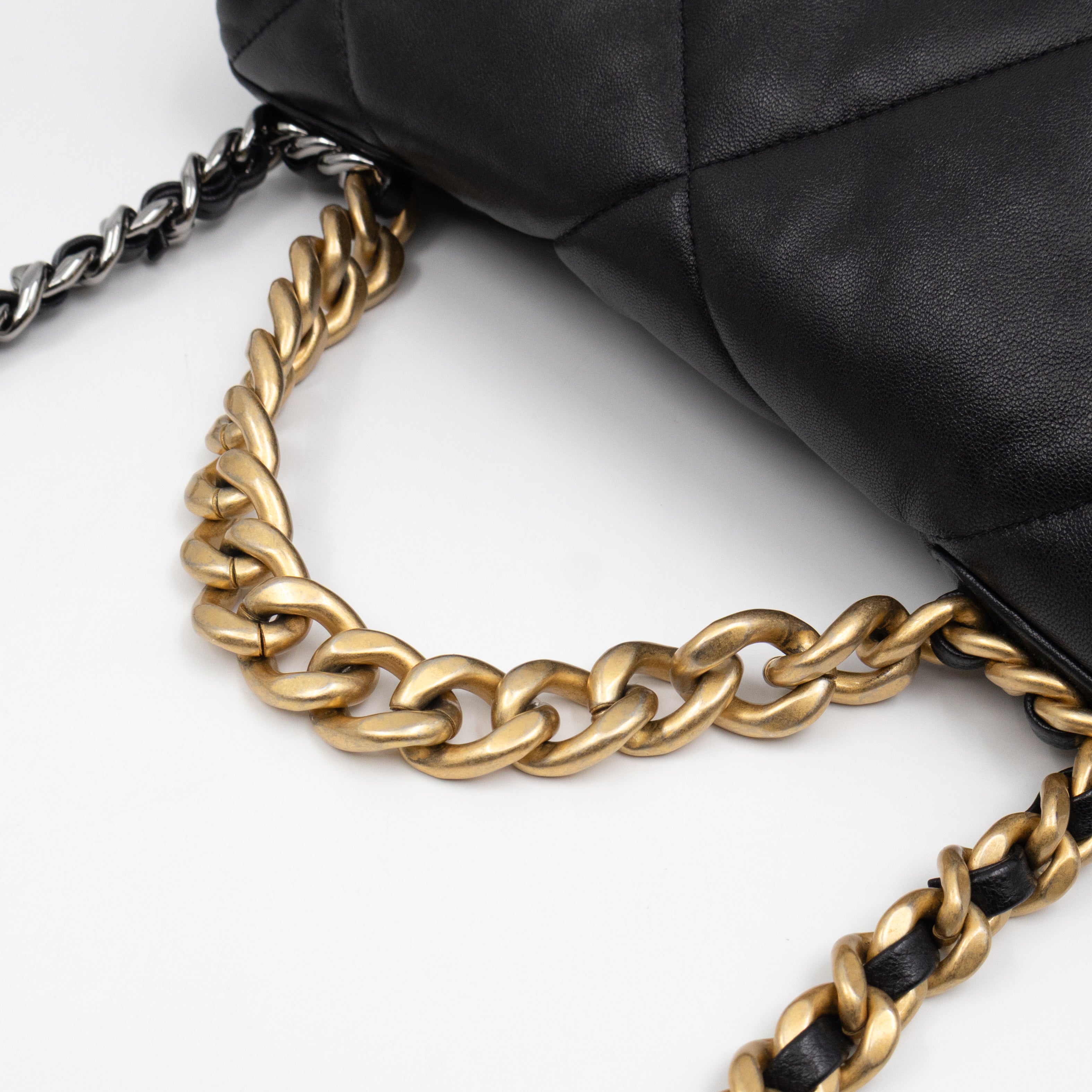 Chanel 19 Large Black Shiny Lambskin