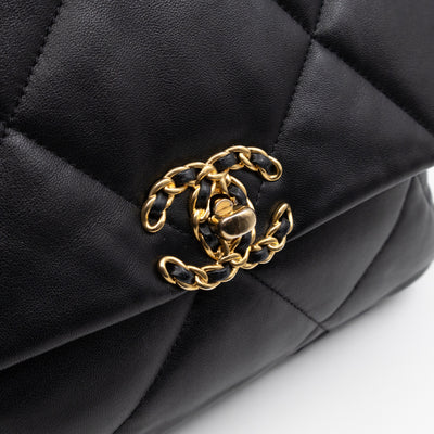 Chanel 19 Large Black Shiny Lambskin