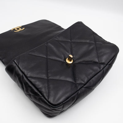 Chanel 19 Large Black Shiny Lambskin