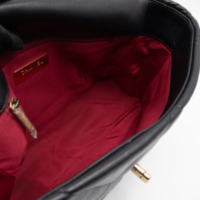 Chanel 19 Large Black Shiny Lambskin