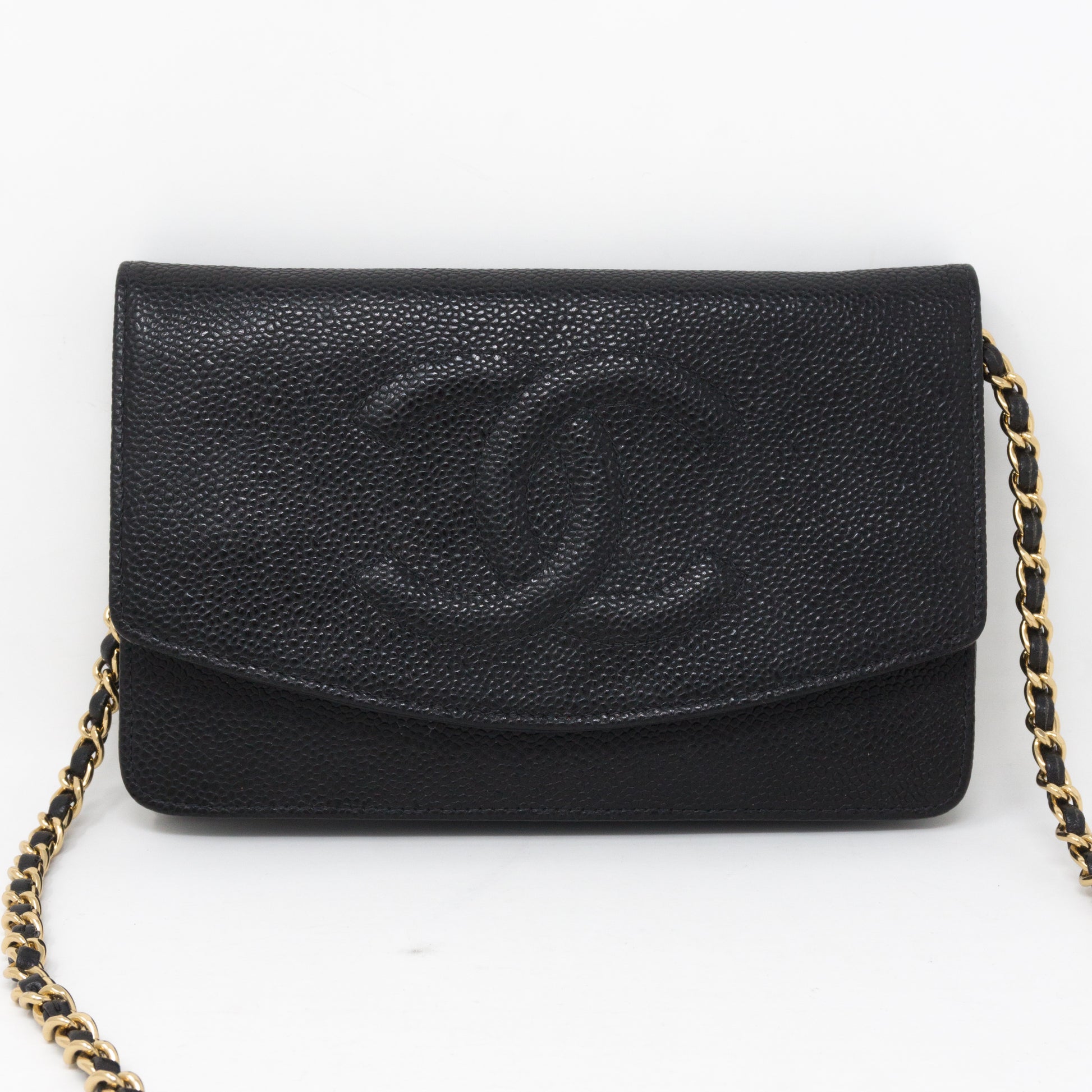 Chanel Black Caviar Timeless Wallet on Chain (WOC) Q6BATM0FKB049