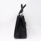 Black Coated Canvas Handbag