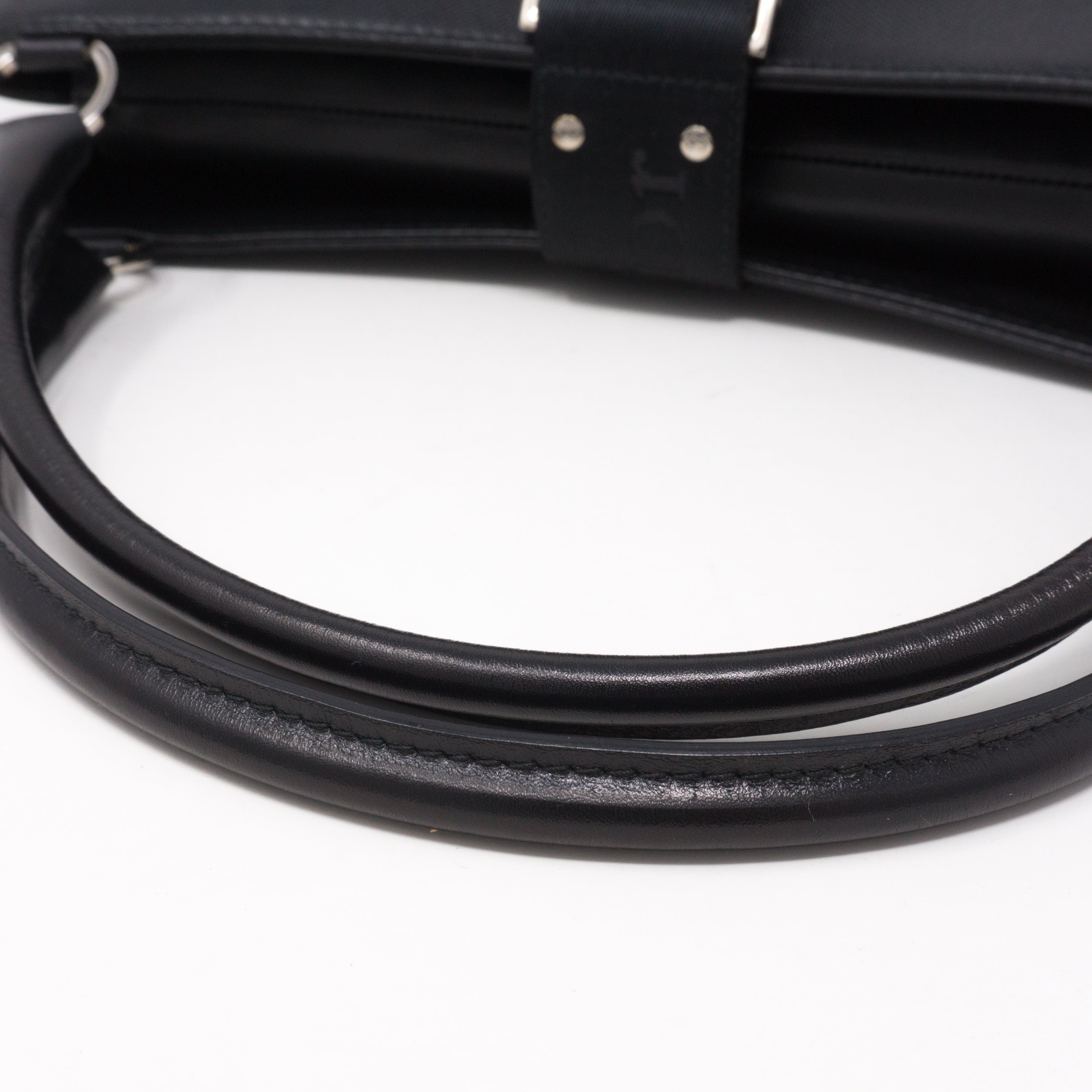 Black Coated Canvas Handbag