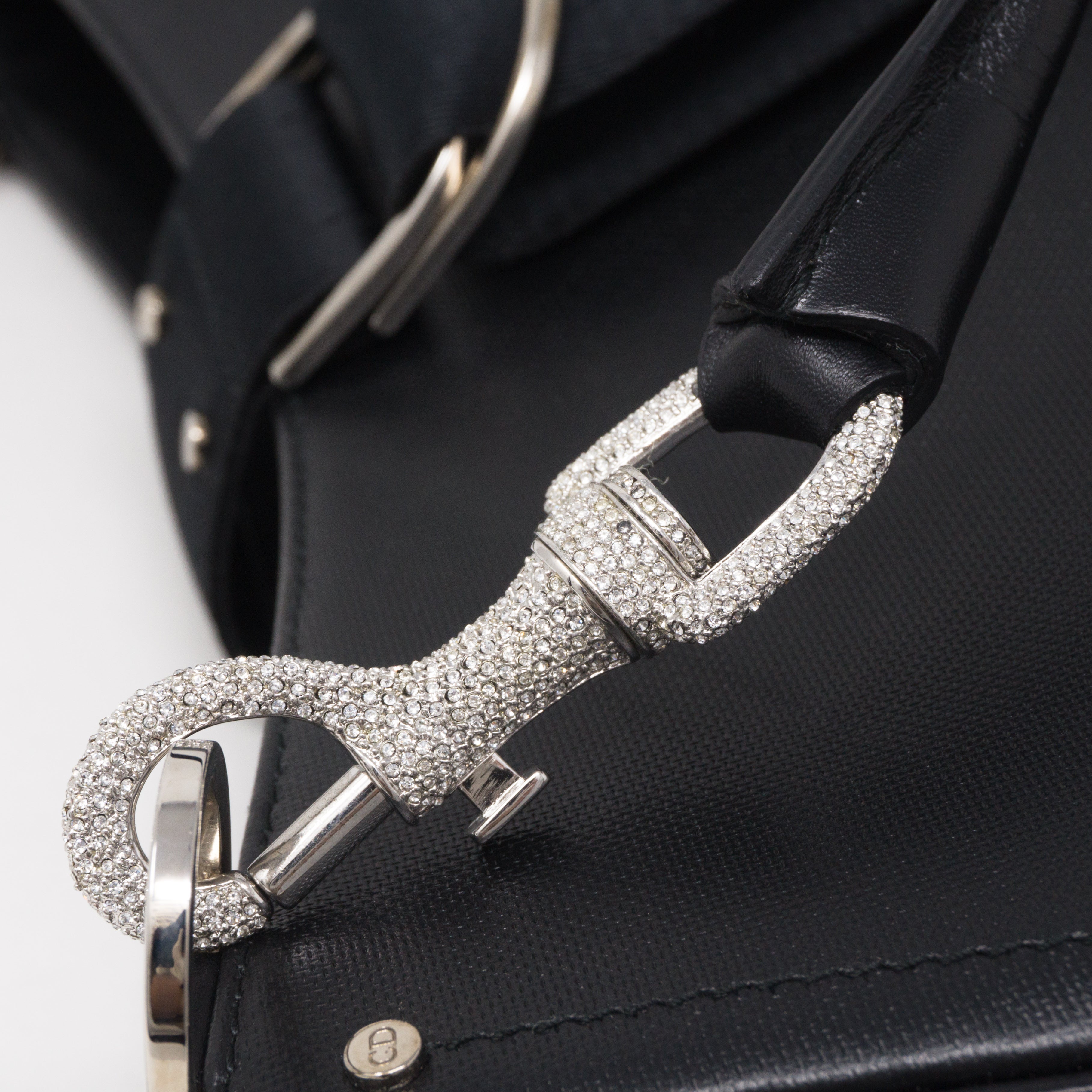 Black Coated Canvas Handbag