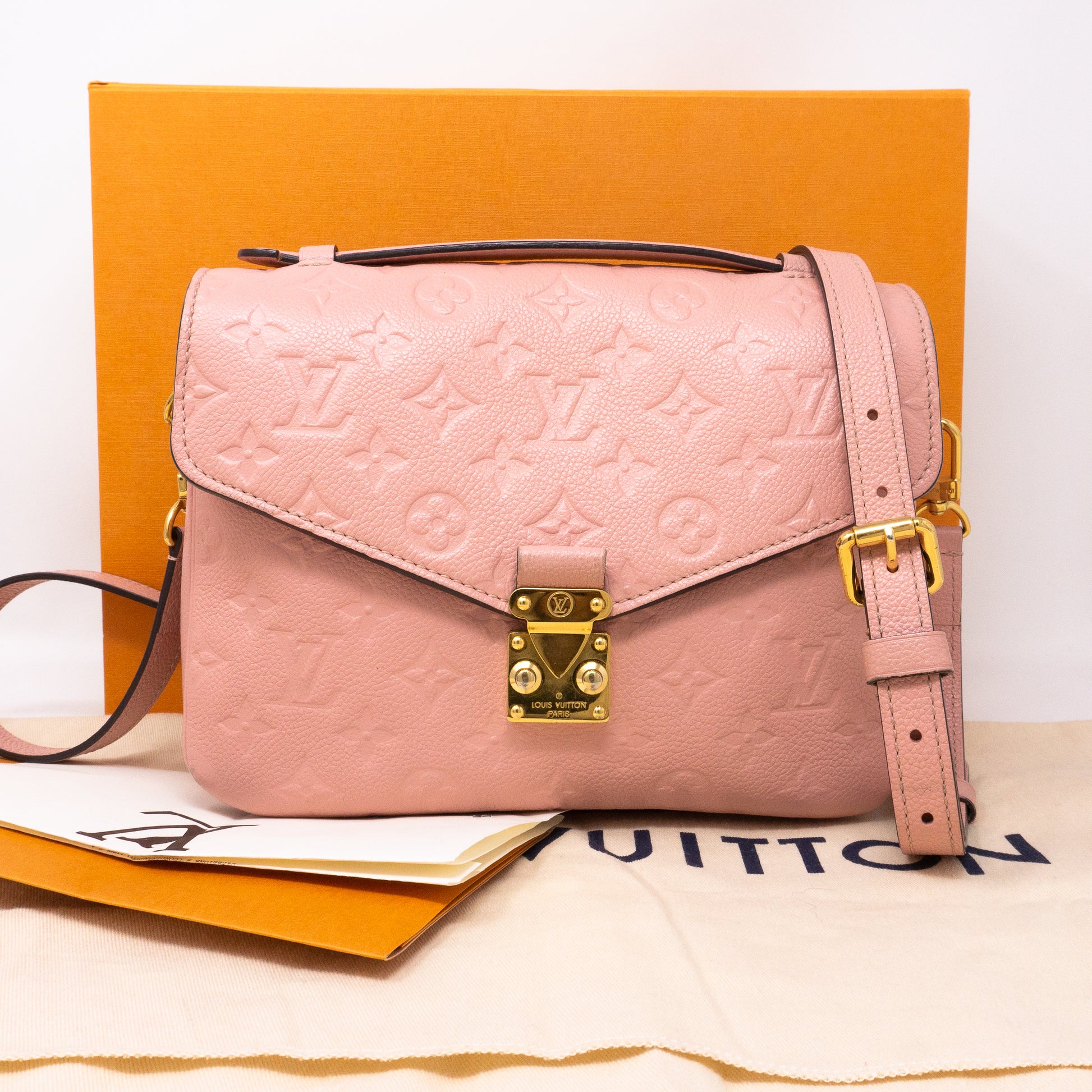 Louis Vuitton Beige, Pink And Yellow Monogram Empreinte Leather
