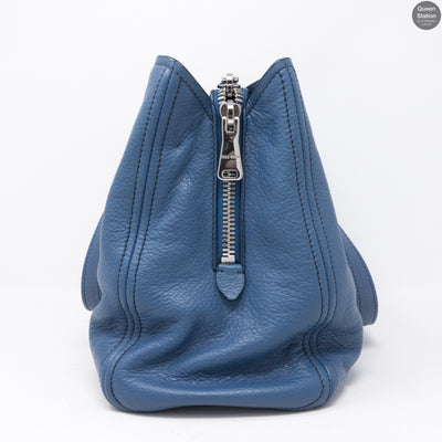 Vitello Daino Blue Leather Tote