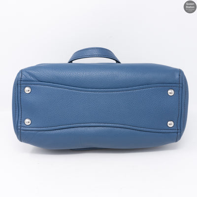 Vitello Daino Blue Leather Tote