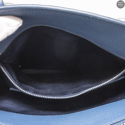 Vitello Daino Blue Leather Tote