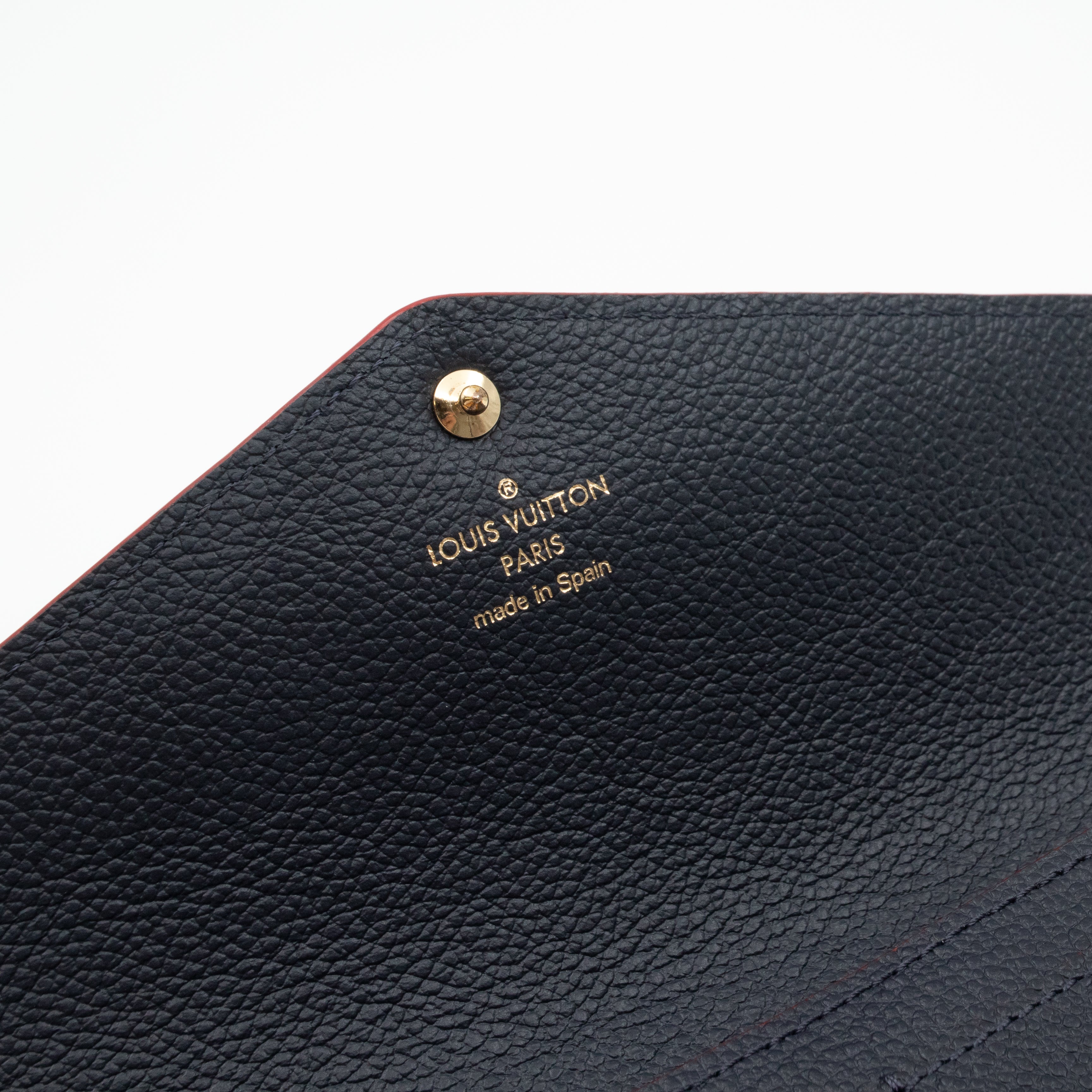 Sarah Wallet Monogram Empreinte Marine Rouge