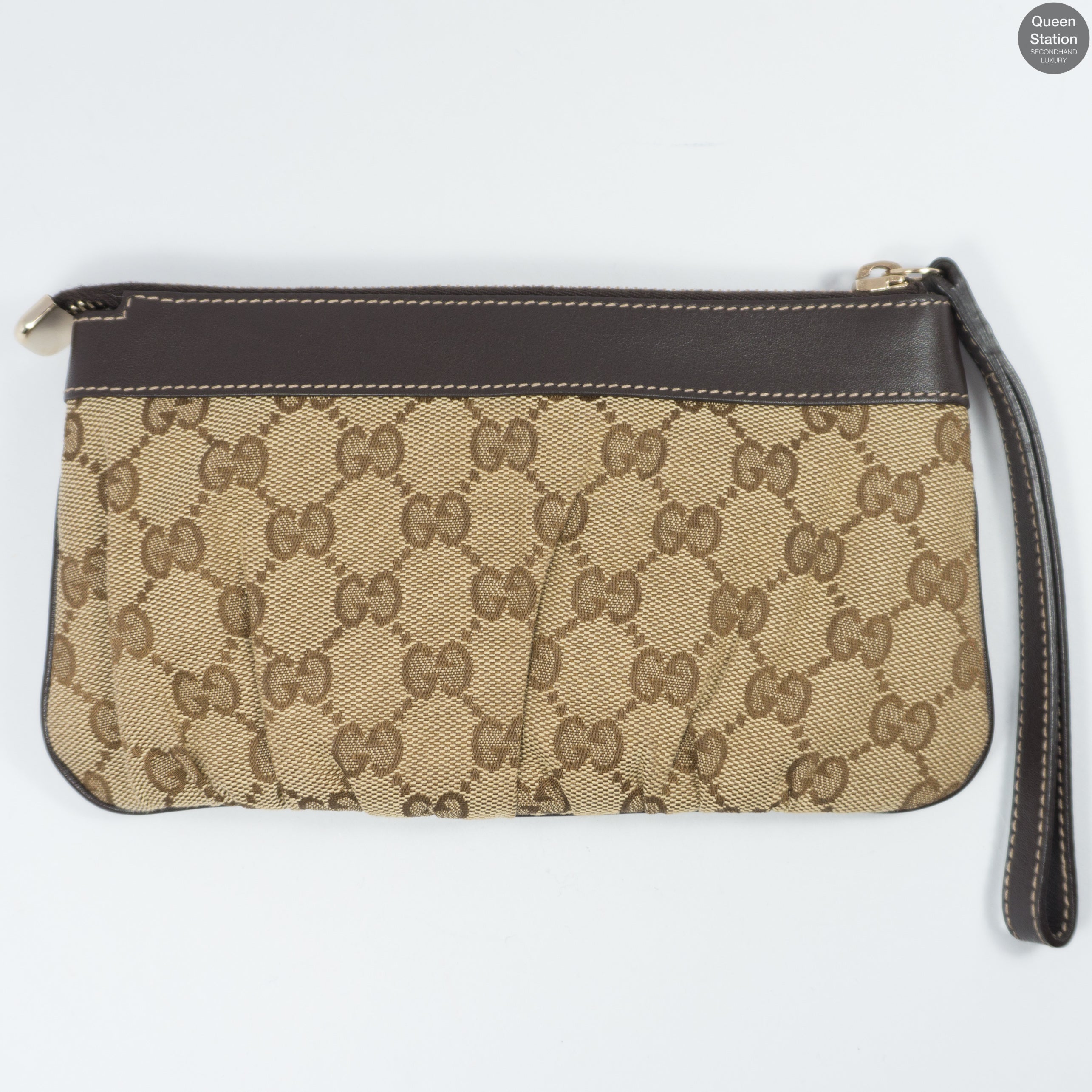GG Canvas D-Ring Wristlet Pochette