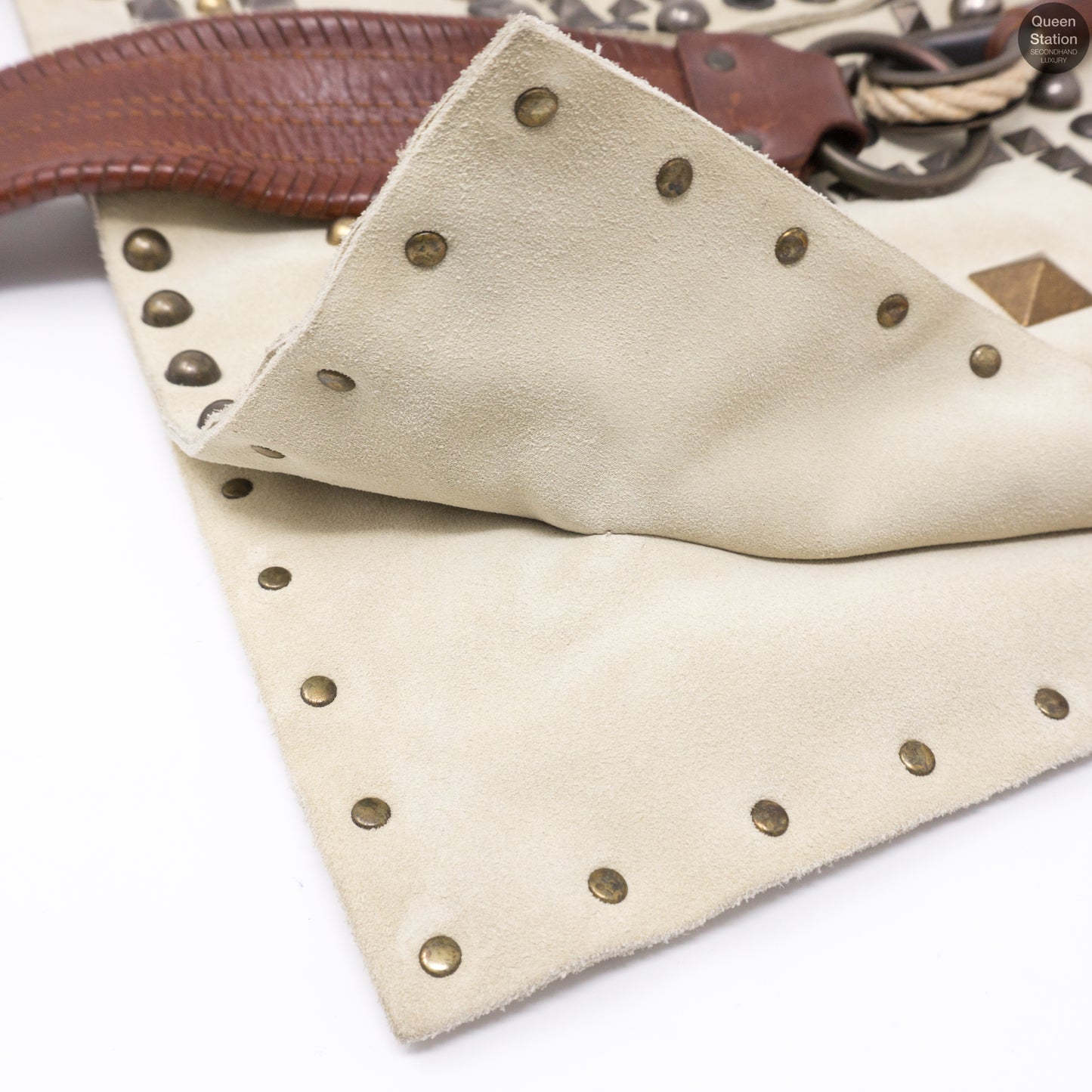 Beige Leather Crossbody Bag