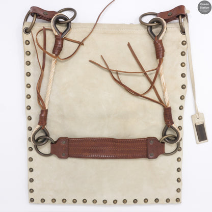 Beige Leather Crossbody Bag