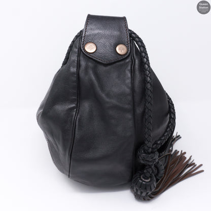 Araline Black Leather Hobo Bag