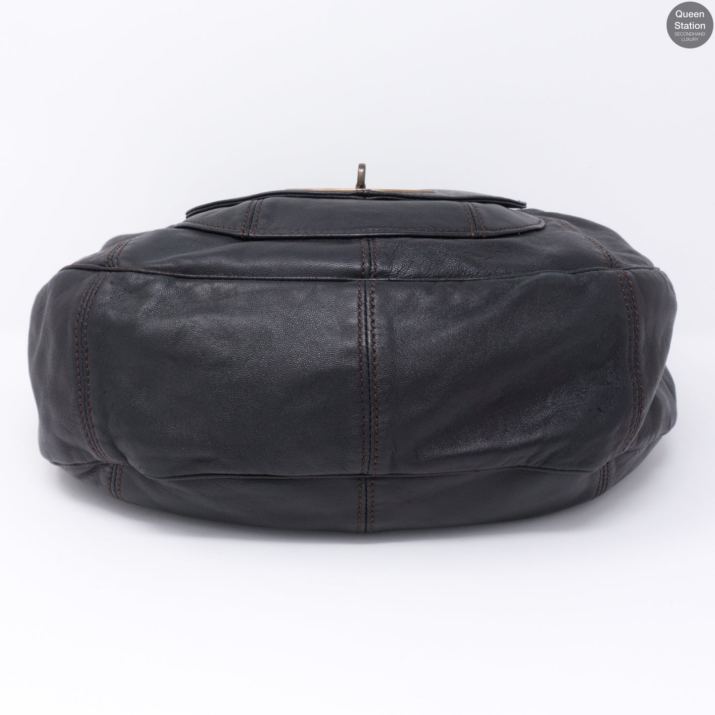 Araline Black Leather Hobo Bag