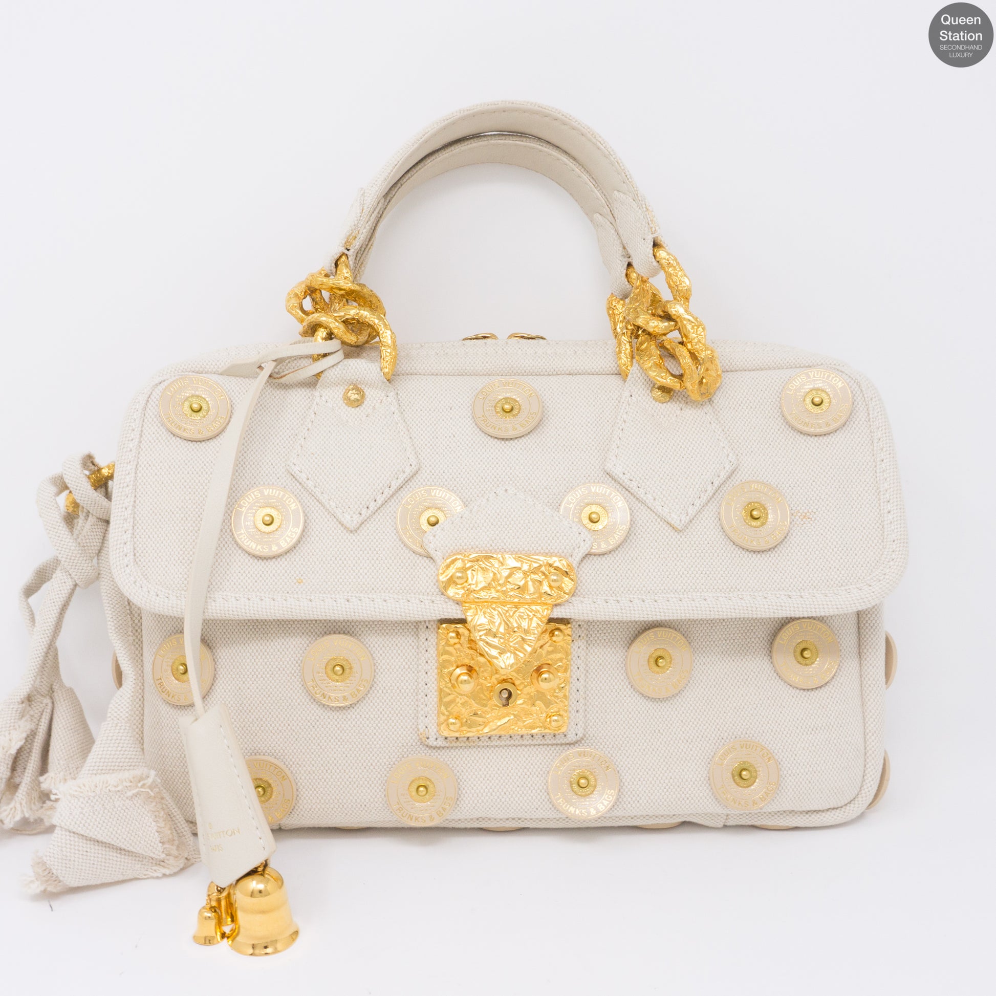 Louis Vuitton Limited Edition Beige Canvas Polka Dots Panema Bowly