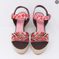 Sugar Pink Poppy Hibiscus Espadrille Wedges 40