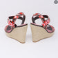 Sugar Pink Poppy Hibiscus Espadrille Wedges 40