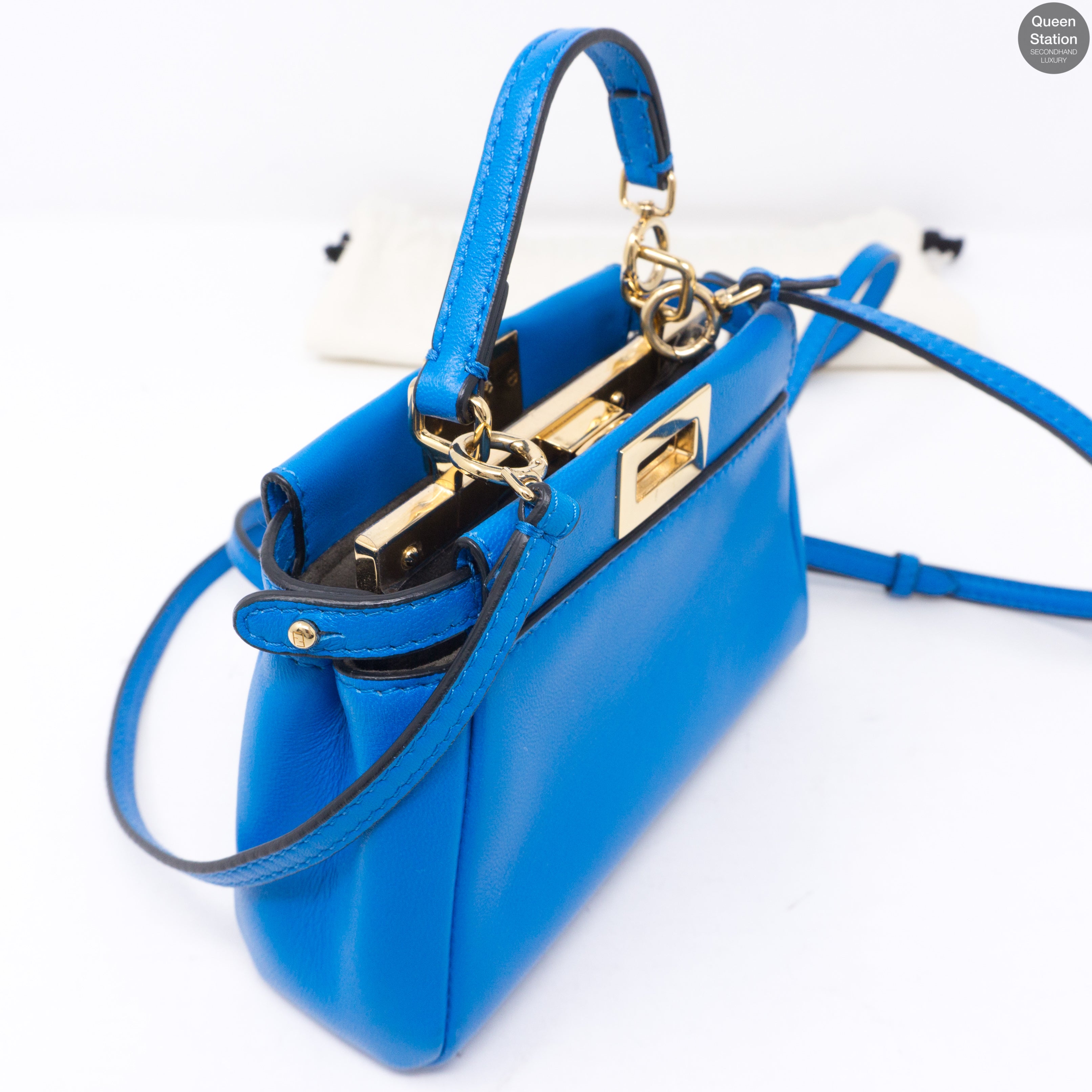 Micro Peekaboo Royal Blue Nappa Leather