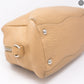 Soft Beige Leather Boston Bag