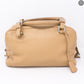 Soft Beige Leather Boston Bag