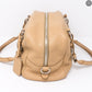 Soft Beige Leather Boston Bag