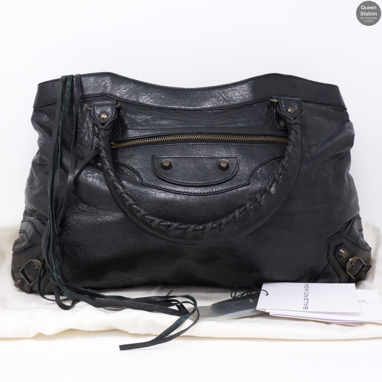 Purse Handbag Black Leather