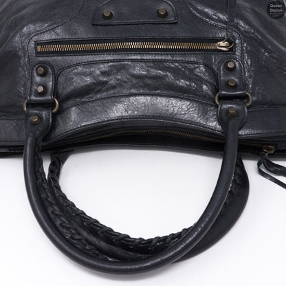 Purse Handbag Black Leather