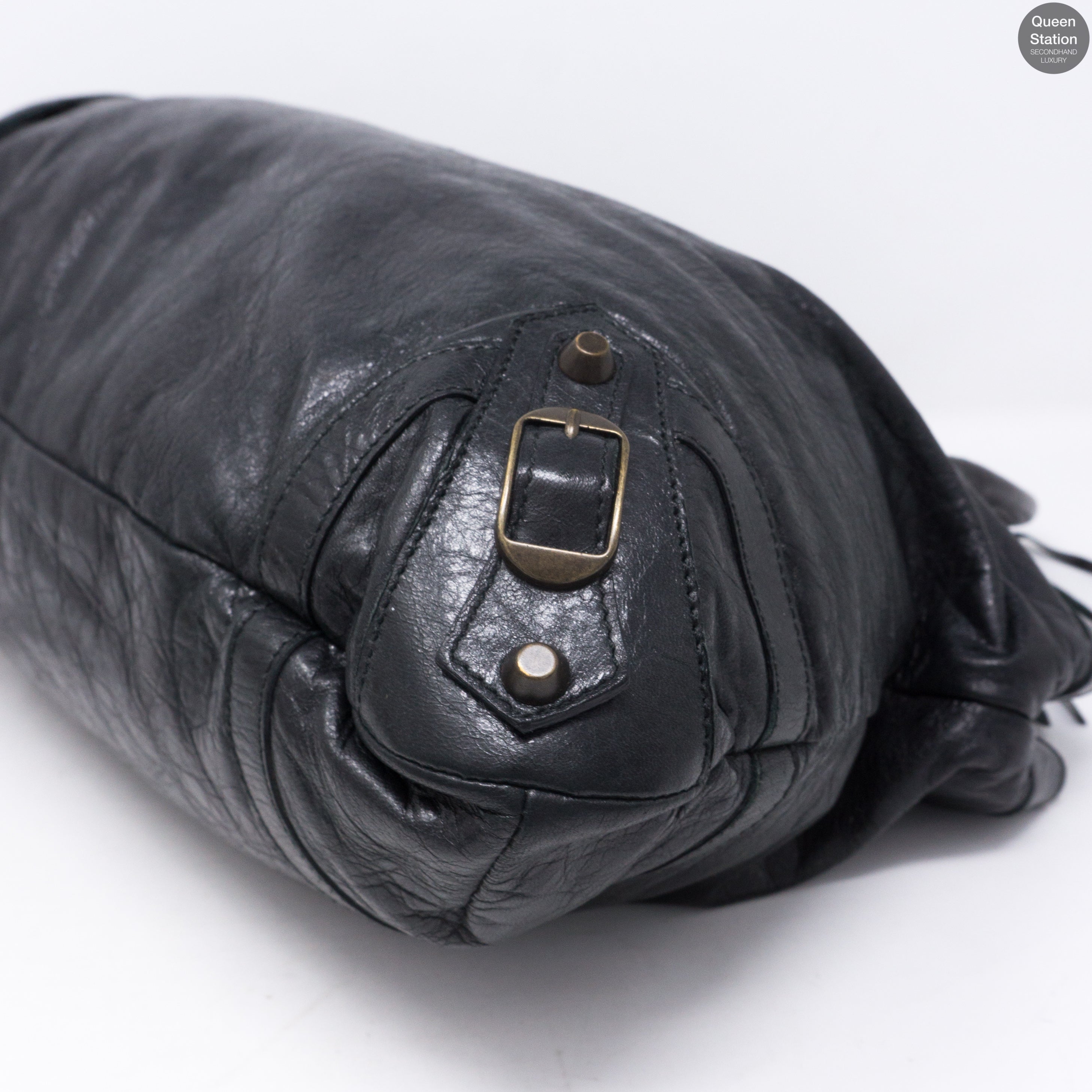 Purse Handbag Black Leather