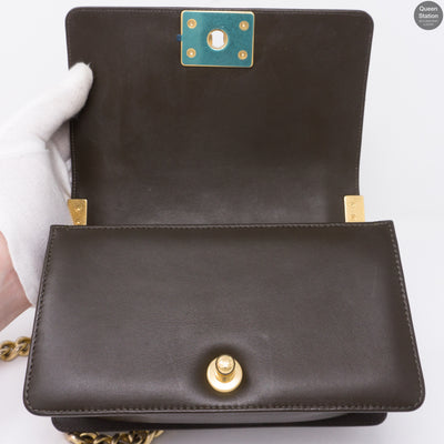 Boy Small Brown Lambskin Leather GHW