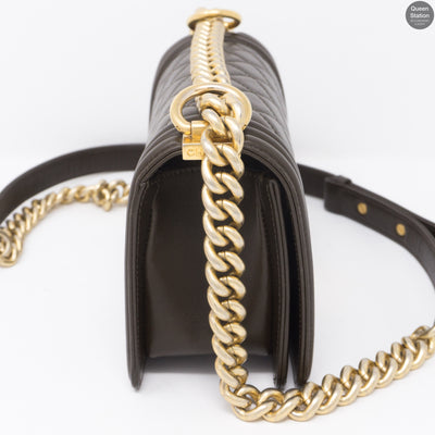 Boy Small Brown Lambskin Leather GHW