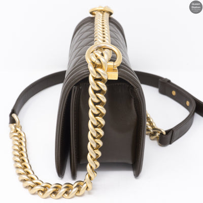 Boy Small Brown Lambskin Leather GHW