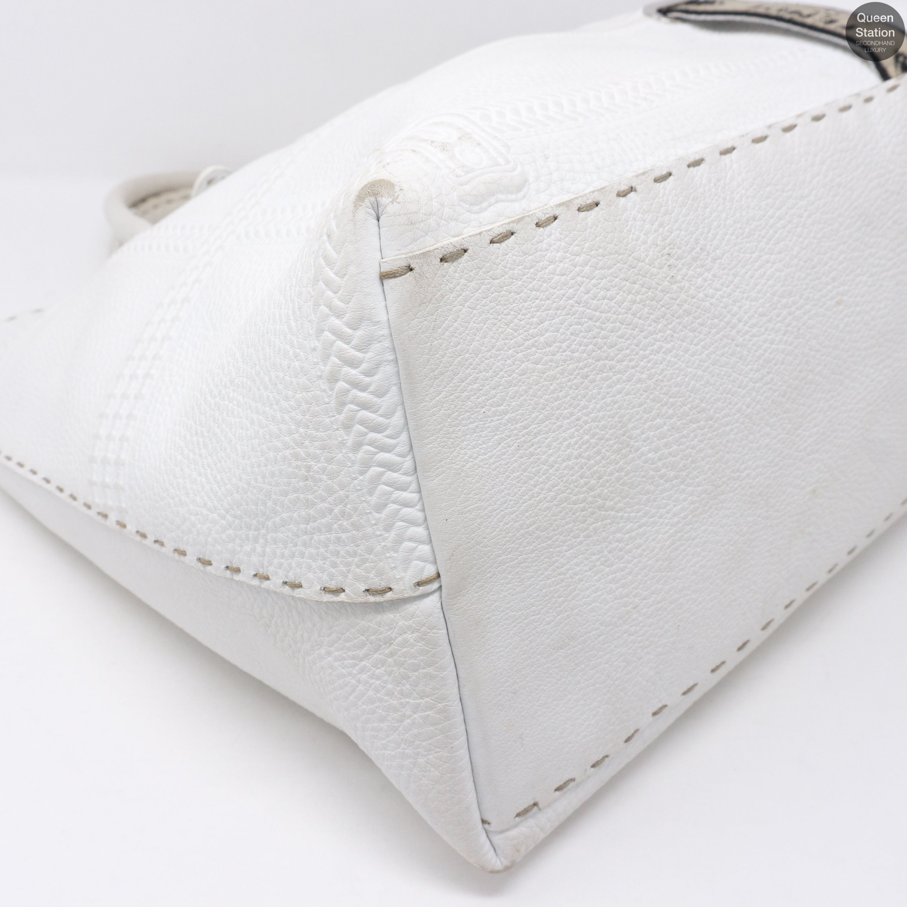 Villa Selleria Borghese White Leather Tote