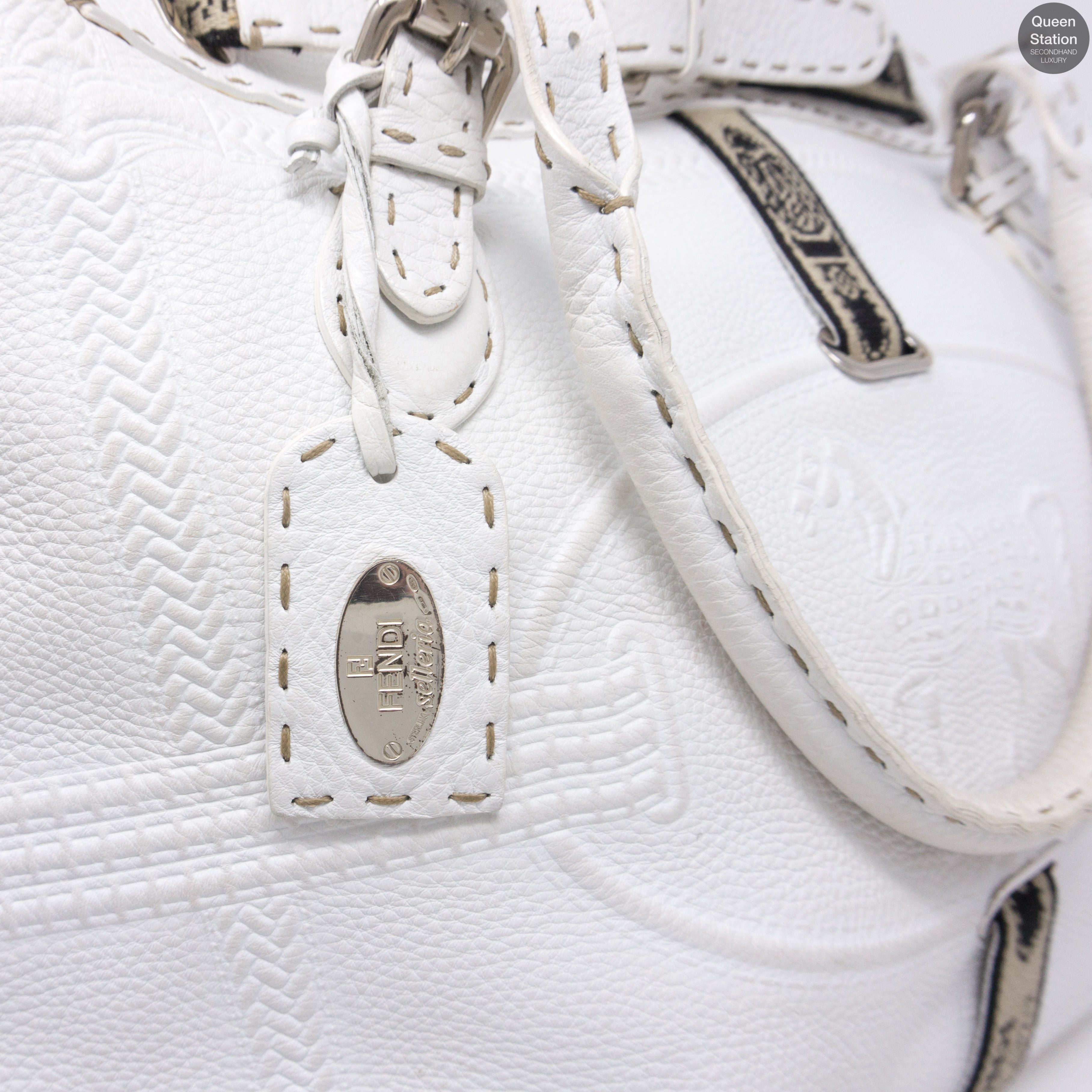 Villa Selleria Borghese White Leather Tote
